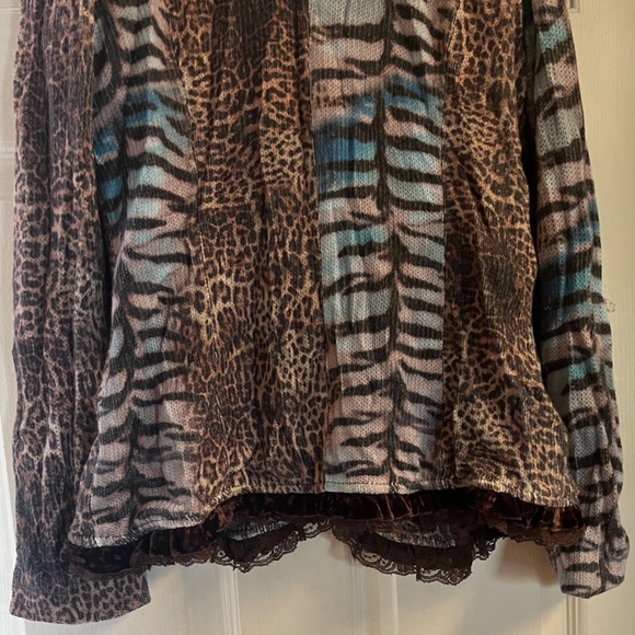 Alberto Makali Leopard print blue jacket size medium - Picture 5 of 8